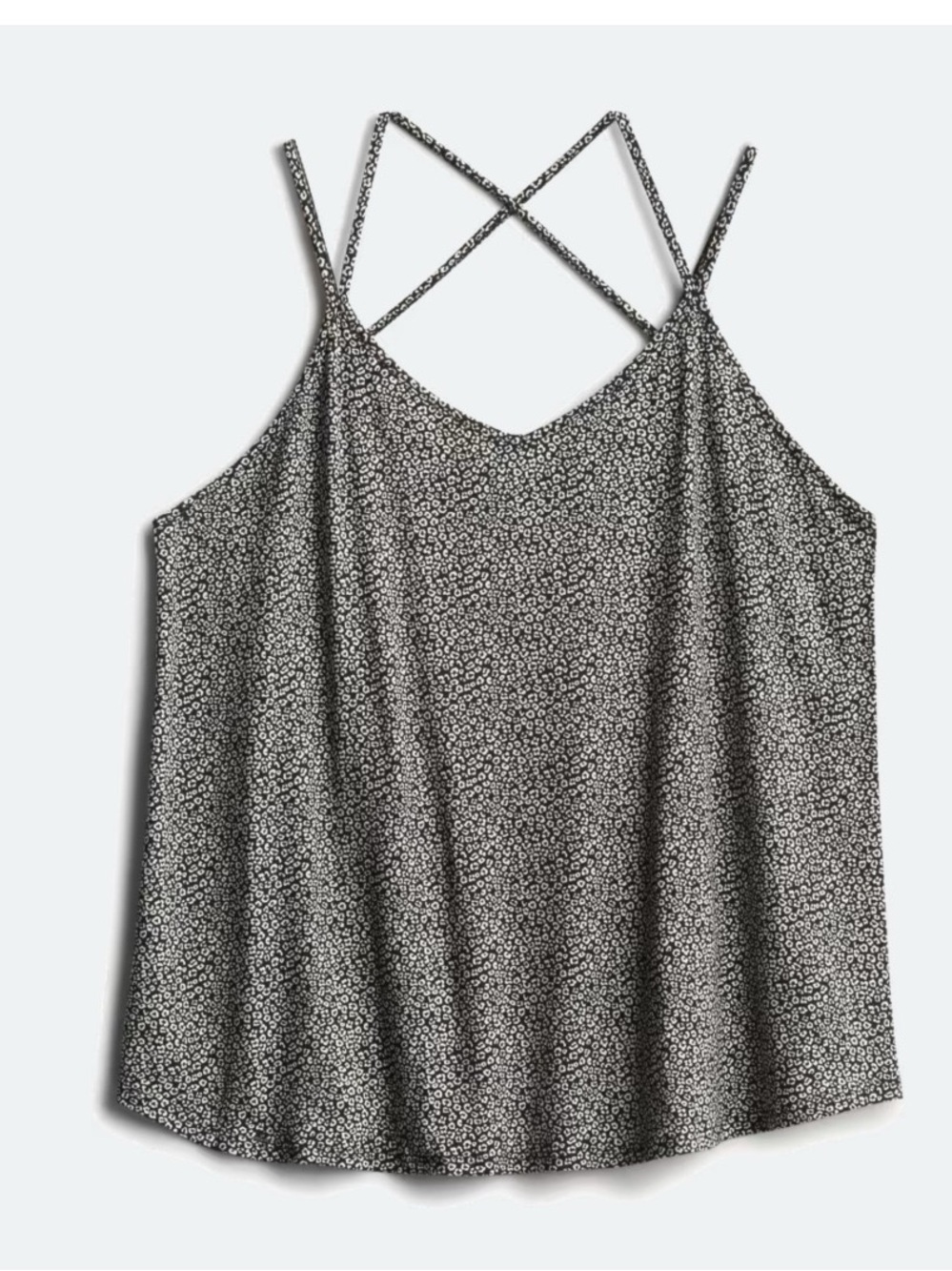 Papermoon Black & White Ditsy cheetah Crisscross Strap Tank